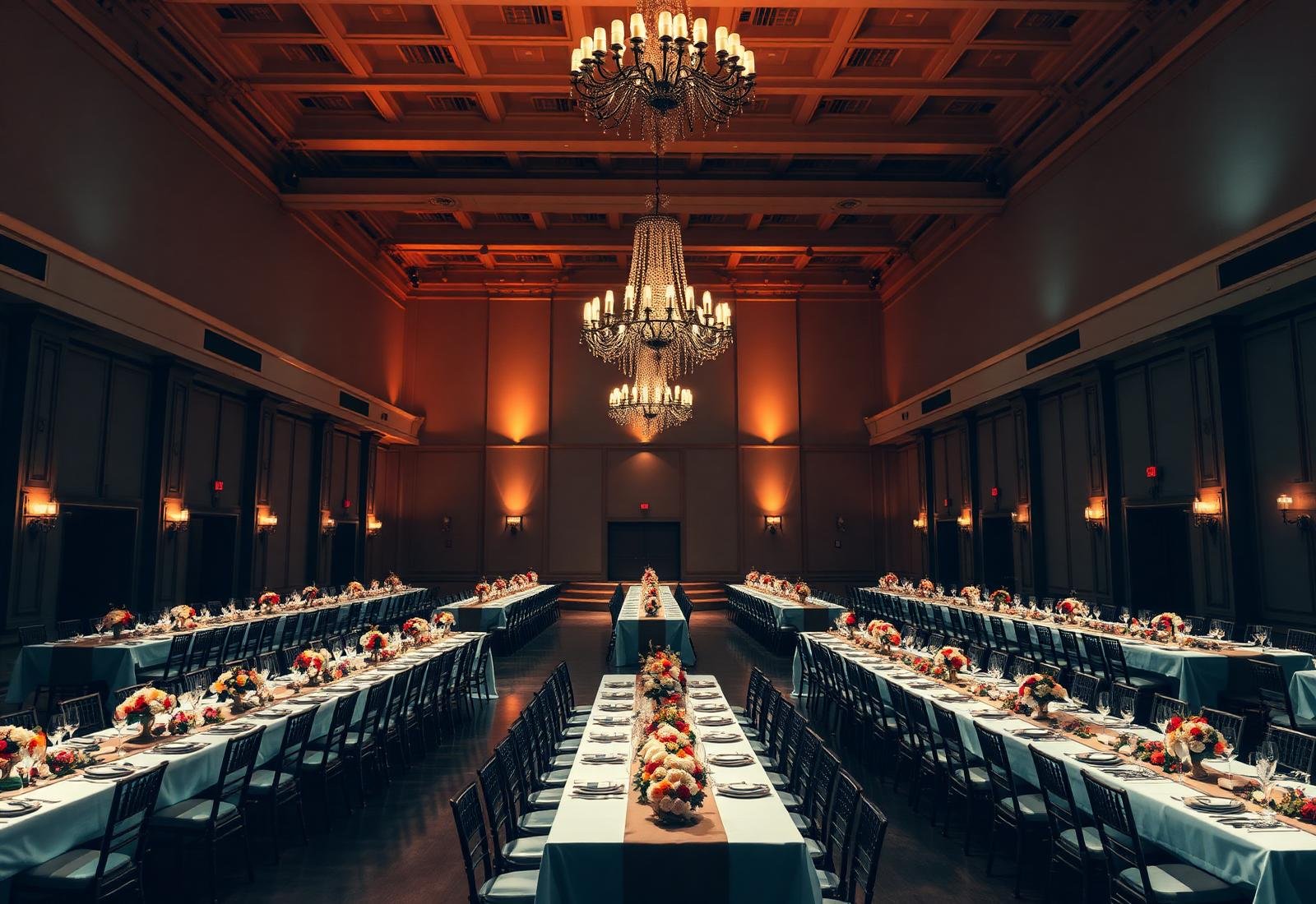 Salle de réception scénographiée